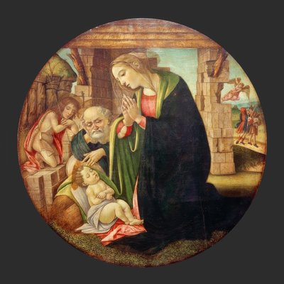 Adoração da criança com os Johannesknaben de Sandro Botticelli