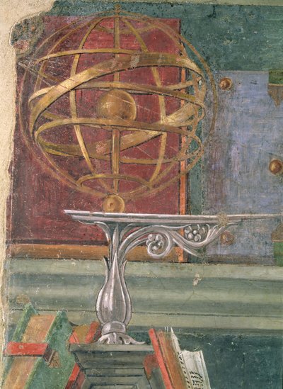 Detalhe de Santo Agostinho em seu estudo mostrando uma esfera armilar (veja também 44371) de Sandro Botticelli