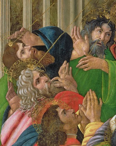Detalhe da descida do Espírito Santo, 1495-1505 de Sandro Botticelli