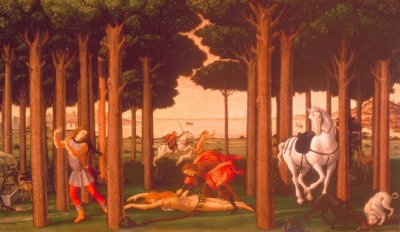 Die Geschichte des Nastagio degli Honesti II de Sandro Botticelli