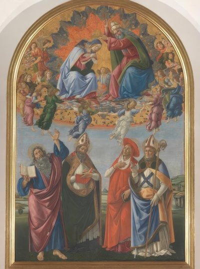 Coroação de Maria com quatro santos de Sandro Botticelli