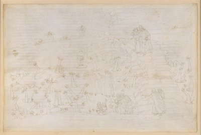 A Divina Comédia, Inferno XIX. Virgílio e Dante no oitavo círculo do Inferno (Malebolge), 3.ª Bolgia: os corruptos que ocupavam cargos eclesiásticos, castigo dos simonistas de Sandro Botticelli
