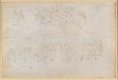 A Divina Comédia, Inferno XXIII. Virgílio e Dante no oitavo círculo do Inferno (Malebolge), 6.ª Bolgia: Castigo dos hipócritas de Sandro Botticelli