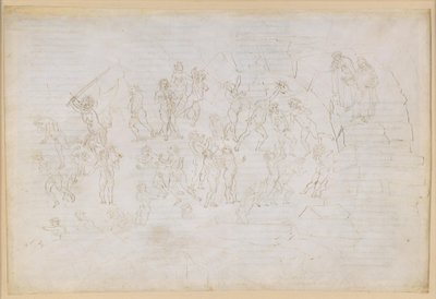 A Divina Comédia, Inferno XXVIII. Virgílio e Dante no oitavo círculo do Inferno (Malebolge), 9.ª Bolgia: castigo dos hereges e dos semeadores de discórdia; encontro com Maomé e Bertran de Born de Sandro Botticelli