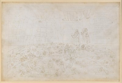 A Divina Comédia, Inferno XXXII. Nono Círculo (Cócito), 1.ª e 2.ª faixas: Castigo dos traidores da família e da pátria no gelo de Caina e Antenora de Sandro Botticelli