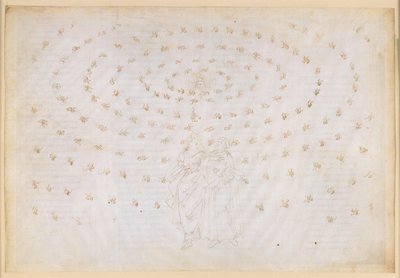 A Divina Comédia, Paraíso XXIV. Oitava Esfera (Céu das Estrelas Fixas): Beatriz pede a São Pedro que ponha à prova o seu discípulo na verdadeira fé, a primeira virtude teológica; a profissão de fé de Dante de Sandro Botticelli