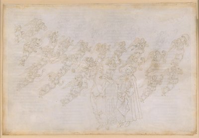A Divina Comédia, Paraíso XXIX. Nona Esfera (Céu de Cristal ou Primum Mobile): Beatriz instrui Dante sobre a criação e a natureza dos anjos de Sandro Botticelli