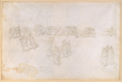 A Divina Comédia, Purgatório XIII. Segundo Anel do Purgatório: Penitência pela inveja e pela alegria alheia; Conversa com Sapia Salvani de Sandro Botticelli