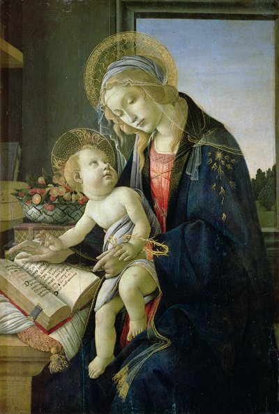Madonna do Livro (Tempera e óleo sobre painel de madeira) c. 1480-81 de Sandro Botticelli