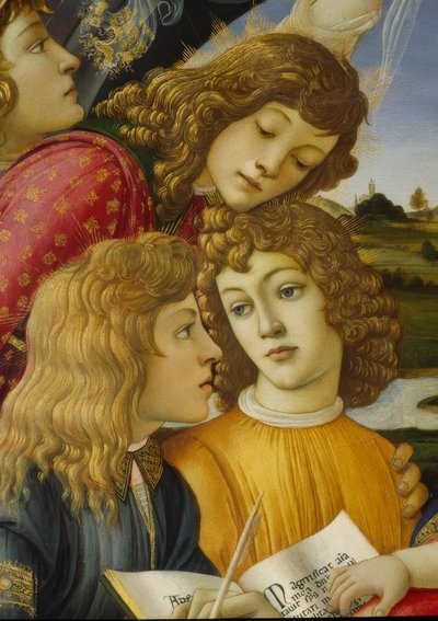 Maria com criança e cinco anjos de Sandro Botticelli