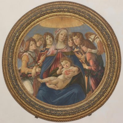 Maria com a criança e seis anjos de Sandro Botticelli