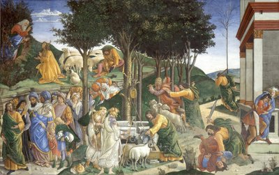 Cenas da vida de Moisés, 1481-1482 de Sandro Botticelli