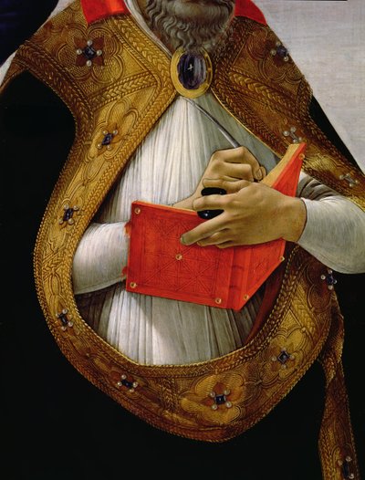 Santo Agostinho, da coroação da Virgem, c.1488-90 têmpera sobre o detalhe do painel de 44.363 de Sandro Botticelli