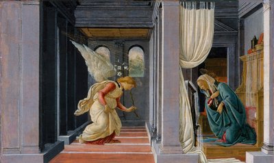 A Anunciação, c.1485 (têmpera e ouro na madeira) de Sandro Botticelli