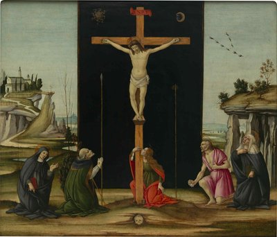 A Crucificação com os Santos, c. 1490. de Sandro Botticelli