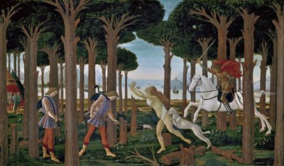 A história de Nastagio degli Onesti I de Sandro Botticelli
