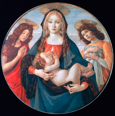 A Virgem e o Menino com São João e um Anjo, c1490 de Sandro Botticelli