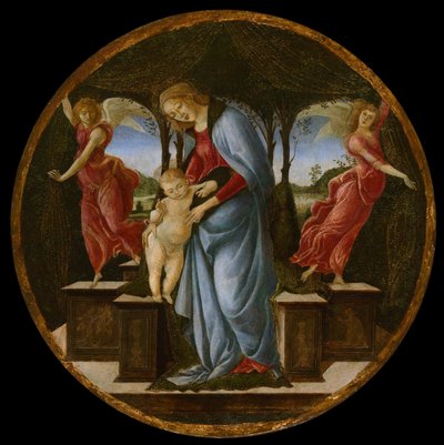 Virgem e Menino com Dois Anjos, 148595. de Sandro Botticelli