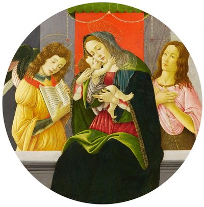 Nossa Senhora com o Menino, João Batista e um anjo de Sandro Botticelli and workshop