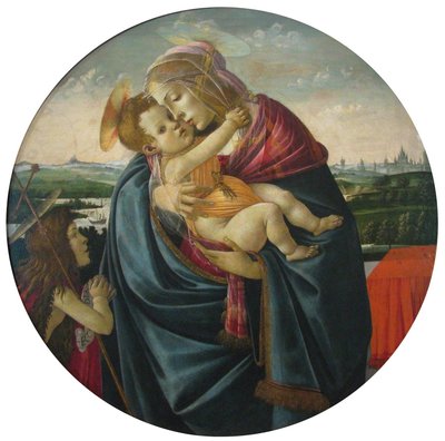 Virgem e Menino com São João Batista de Sandro Botticelli and workshop