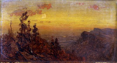 Indians at Campfire - Moon Rising, s.d. de Sanford Robinson Gifford