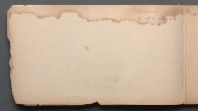 Caderno de desenho, página 03: SR Gifford 15 10th Street New York, 1859. de Sanford Robinson Gifford