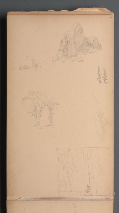 Caderno de desenho, página 09: Mountians and Rocks, 1859. de Sanford Robinson Gifford