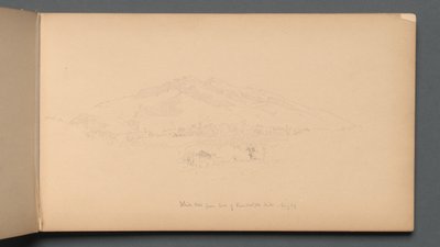 Caderno de desenho, página 12: Mountians brancos do pé de Randolph Hill, 1859. de Sanford Robinson Gifford