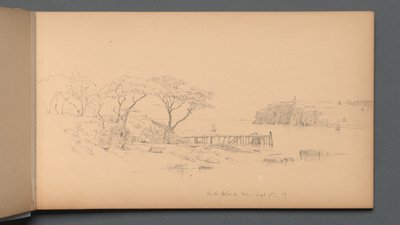 Sketchbook, página 20: Peaks Island, ME, 7 de setembro, 59, 1859. de Sanford Robinson Gifford