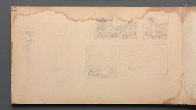 Sketchbook, página 39: Paisagem do Maine Vignittes de Sanford Robinson Gifford