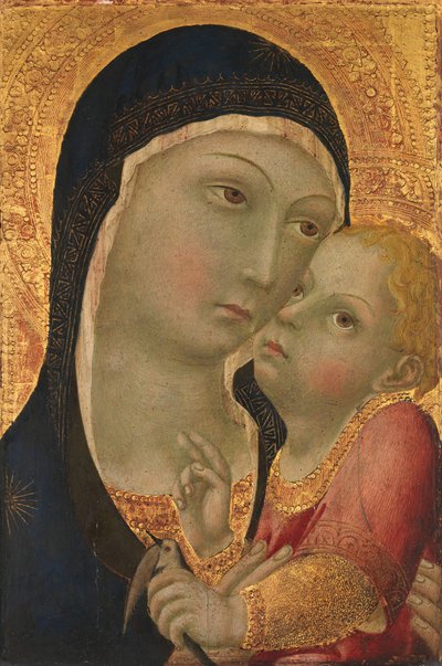 Madonna e Child, por volta de 1450. de Sano di Pietro