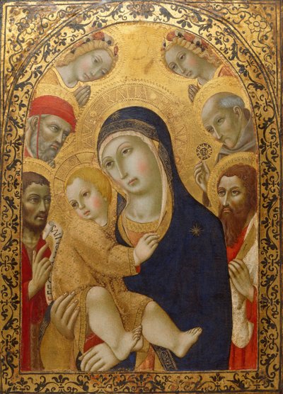 Madona com o Menino e os santos Jerónimo, João Batista, Bernardino e Bartolomeu de Sano di Pietro