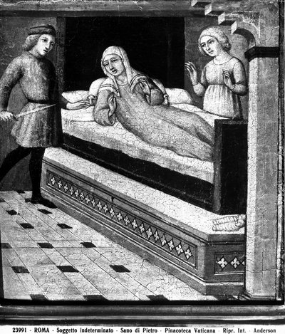 Milagre de bebê natimorto, c.1450 de Sano di Pietro