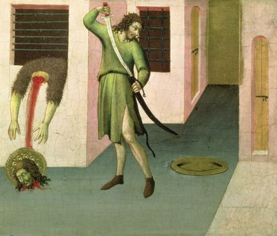 A decapitação de São João Batista (têmpera no painel) (ver também 53648) de Sano di Pietro