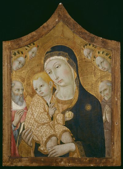 Virgem e Menino com os Santos Jerónimo, Bernardino de Sena e Anjos de Sano di Pietro