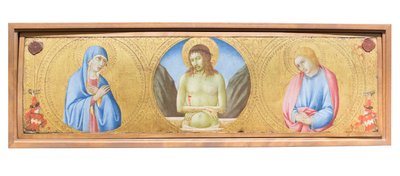 Cristo como homem de dores entre a virgem Maria e São João, o evangelista de Sano di also Ansano di Pietro di Mencio Pietro