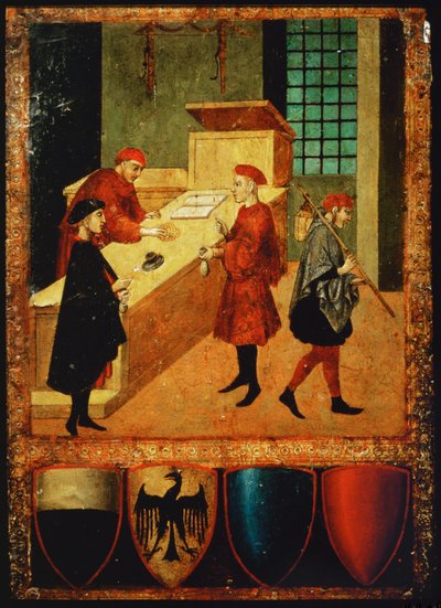 Empregados e trabalhadores remunerados pelo município de Siena de Sano di also Ansano di Pietro di Mencio Pietro