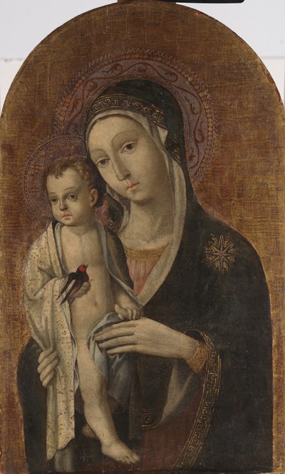 Madonna e criança (têmpera no painel) de Sano di also Ansano di Pietro di Mencio Pietro