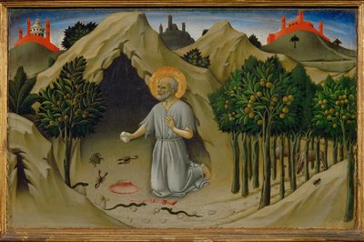 São Jerónimo penitente ... de Sano di also Ansano di Pietro di Mencio Pietro