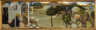 São Jerónimo tira um espinho da pata do leão ... de Sano di also Ansano di Pietro di Mencio Pietro