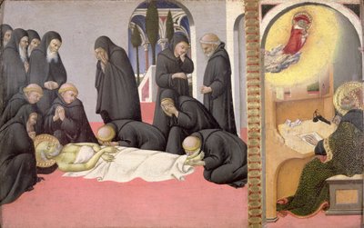 São Jerônimo aparecendo a São Cirilo de Jerusalém de Sano di also Ansano di Pietro di Mencio Pietro