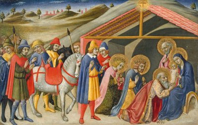 A Adoração dos Magos, c.1470 (têmpera e ouro sobre madeira) de Sano di also Ansano di Pietro di Mencio Pietro