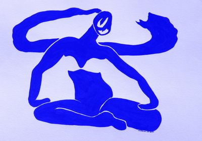 Mulher azul abstrata de Santhosh ch