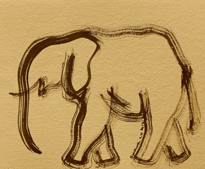 Pinceladas abstratas de elefante de Santhosh ch