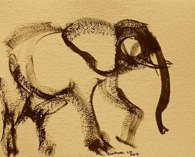 Esboço abstrato de elefante de Santhosh ch