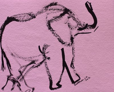 Elefante cor-de-rosa abstrato de Santhosh ch