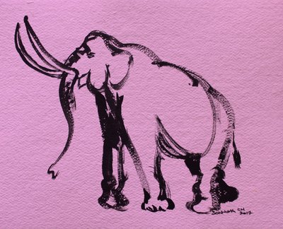 Elefante cor-de-rosa abstrato de Santhosh ch