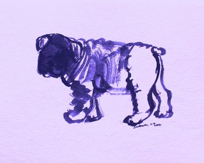 Bulldogue roxo abstrato de Santhosh ch