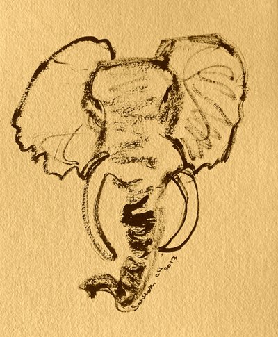 Esboço de elefante-africano de Santhosh ch