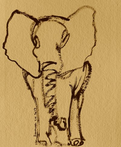 Esboço de um elefante bebé de Santhosh ch